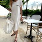 Cap-sleeve Lettered T-shirt Dress