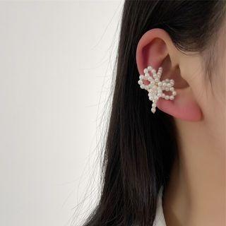 Bow Faux Pearl Cuff Earring