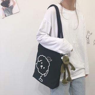 Cartoon Print Crossbody Tote Bag