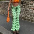 High Waist Heart Print Straight-fit Pants