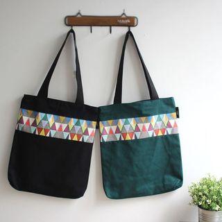 Pattern Panel Canvas Tote