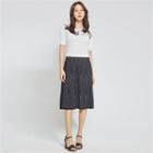 Round-neck Pattern-hem Knit Dress