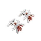 Fashion High-end Personality Red Bumblebee Insect Shirt Cufflinks Silver - One Size