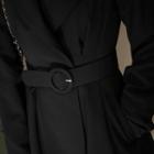 Wide-lapel A-line Coat With Belt