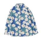Floral Shirt White Flowers - Blue - One Size
