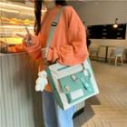 Set: Two Tone Crossbody Bag + Bear Bag Charm