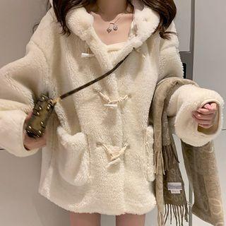 Fluffy Hooded Duffle Jacket
