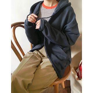 Kangaroo-pocket Zip Hoodie