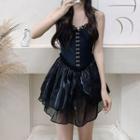 Sleeveless Hook And Eye Swim Dress