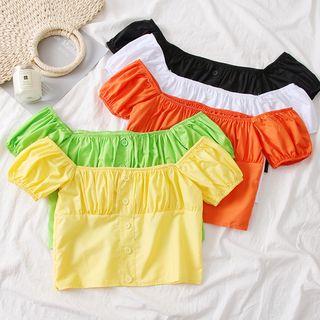 Square-neck Crop Blouse