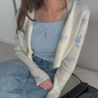Long Sleeve Tie-dyed Crop Cardigan