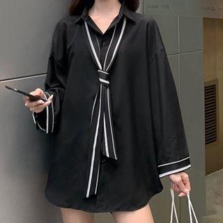 Neck Tie Chiffon Shirt