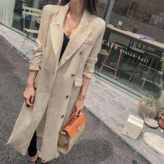 Linen Blend Chesterfield Coat