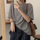 Striped Short Sleeve T-shirt Stripe - Black & White - One Size