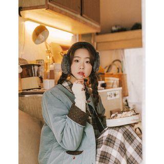 Floral-detail Corduroy Jacket