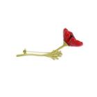 Fashion Elegant Plated Gold Enamel Red Flower Brooch Golden - One Size