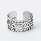 925 Sterling Silver Layered Chain Open Ring