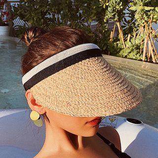 Straw Visor Hat Beige - One Size
