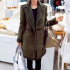 Fleece Collar Long Jacket