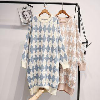 Argyle Midi Sweater Dress