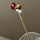 Rose Freshwater Pearl Alloy Hair Stick Gold - One Size