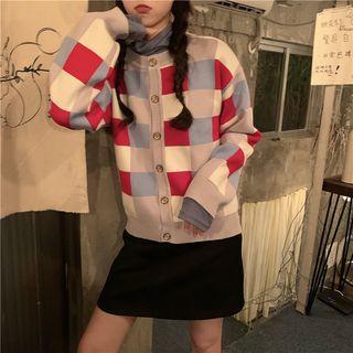 Striped Buttoned Knit Cardigan As Shown In Figure - One Size