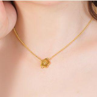 Flower Pendant Necklace Flower Necklace - Gold - One Size