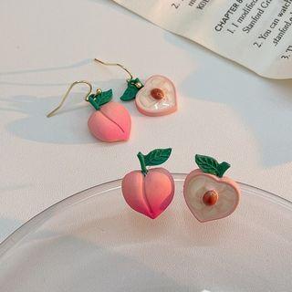 Peach Sterling Silver Ear Stud