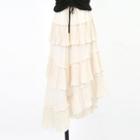 Tiered A-line Midi Chiffon Skirt