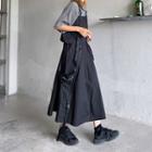 Elbow-sleeve Houndstooth Shirt / Cargo Vest / Midi A-line Skirt / Set