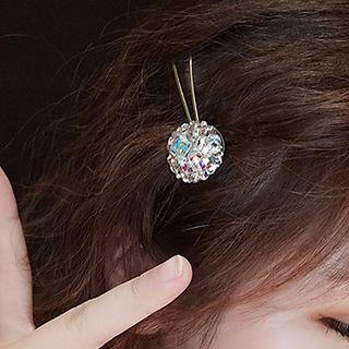 Rhinestone Hair Clip Silver - One Size