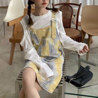 Cold-shoulder T-shirt / Tie-dyed Jumper Dress