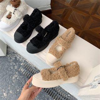 Platform Fleece Mary Janes
