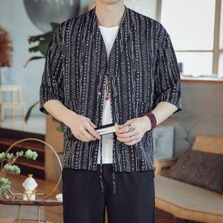 Short-sleeve Print Shirt Jacket