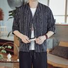Short-sleeve Print Shirt Jacket