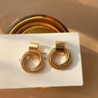 Hoop Alloy Dangle Earring S925 - Stud Earrings - 1 Pr - Gold - One Size