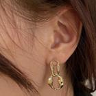 Irregular Alloy Interlocking Hoop Dangle Earring 1 Pair - Gold - One Size