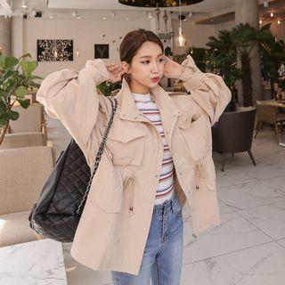 Pintuck-sleeve Pocket-detail Parka