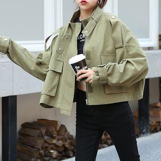 Cropped Zip Cargo Jacket