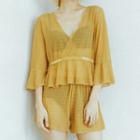 Set: Cover-up + Bikini Top + Bottom