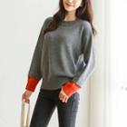 Layered-sleeve Wool Blend Sweater