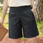 Patch-pocket Stitched A-line Shorts