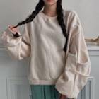 Colored Balloon-sleeve Pullover
