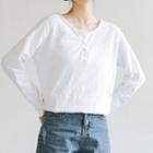 Crew-neck Long-sleeve T-shirt White - One Size
