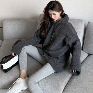Half-zip Loose-fit Fleece Hoodie
