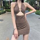 Halter Open-back Cut-out Mini Dress