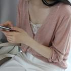 Plain V-neck Pocket Cardigan