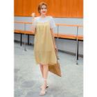 Frill-front Spaghtti-strap Dress