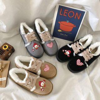 Appliqued Lace-up Shoes