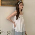 Lace Panel Camisole Top White - One Size